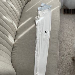 White Nike Football Compression Pants